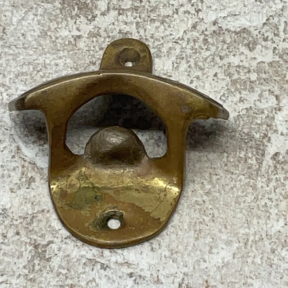 Vintage Coca-Cola Wall Mount Bottle Opener Brass Heavy Duty Coke Barware Logo